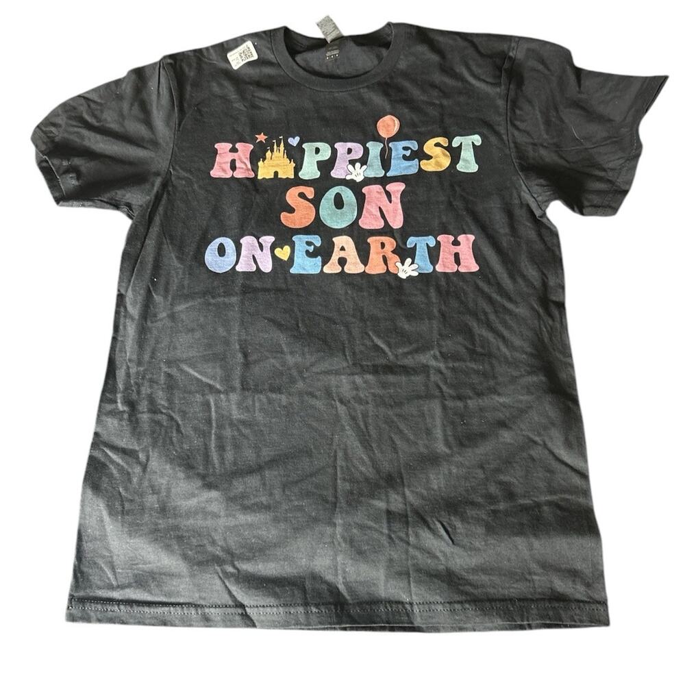 Disney Happiest Son On Earth T Shirt Disneyland Disney World Size Medium Black
